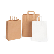 Obraz Hnědé a bílé papírové tašky v různých velikostech