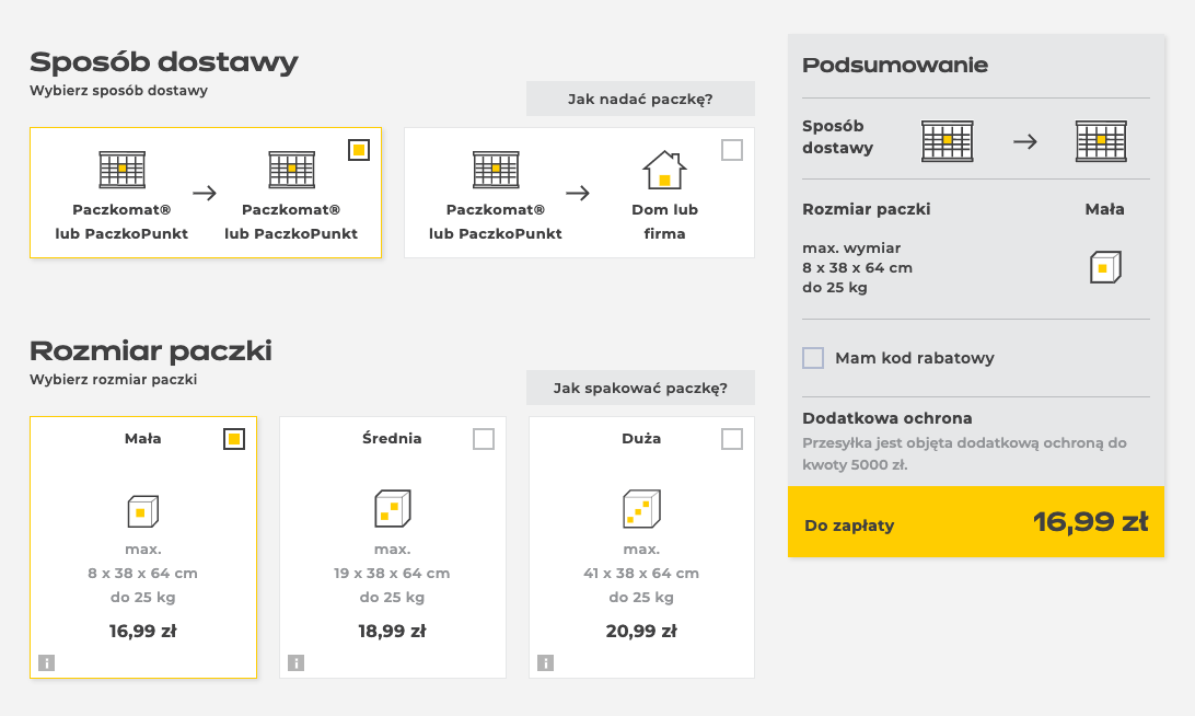 Szybkie nadania InPost - sposob dostawy